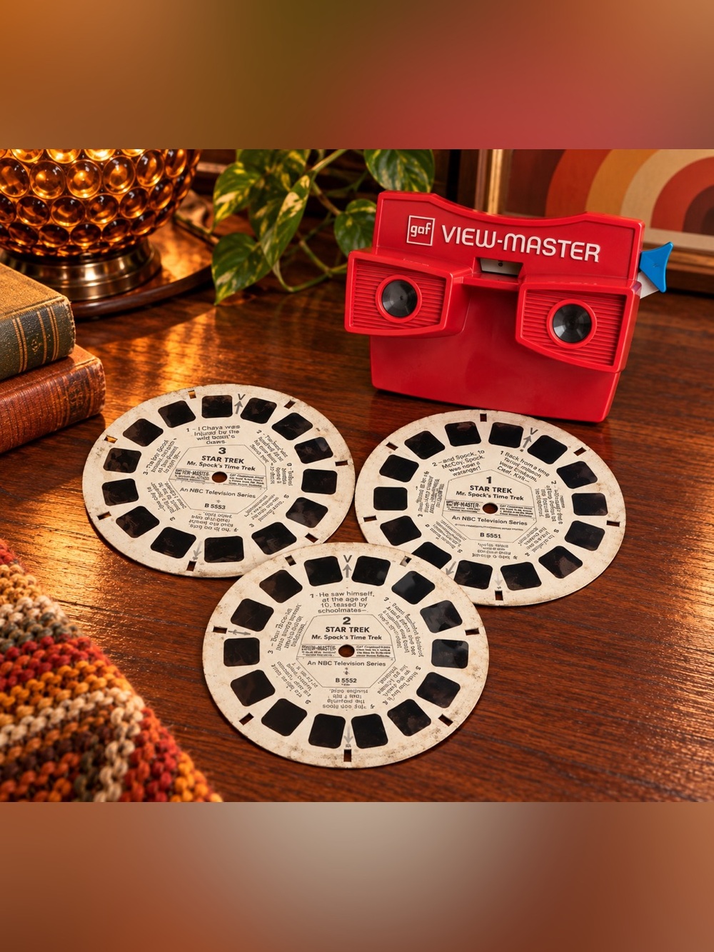Vintage GAF View-Master Viewer + 1974 Star Trek Mr. Spock’s Time Trek 3 Reel Set